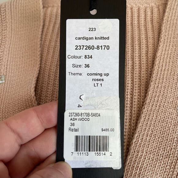 RIANI Crystal Embellished 100% Organic Cotton Heavy Knit Women’s Cardigan - Picture 8 of 10